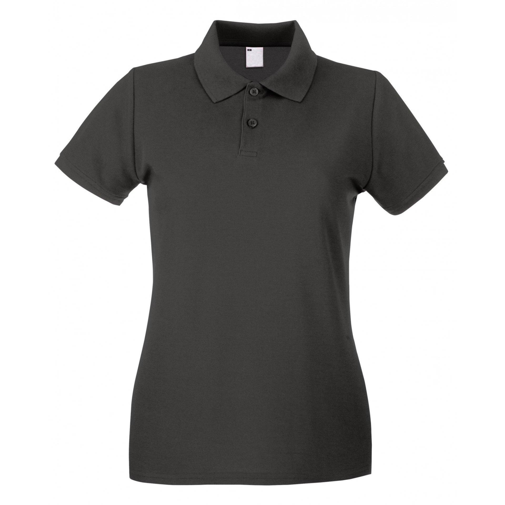 Poloshirt, Figurbetont, Kurzärmlig Damen Grau XS von Universal Textiles