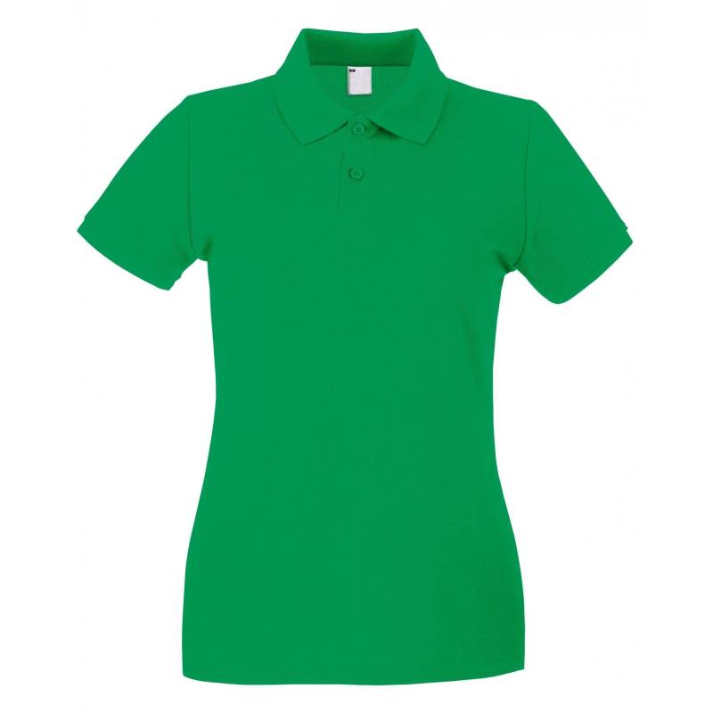 Poloshirt, Figurbetont, Kurzärmlig Damen Grün XXL von Universal Textiles