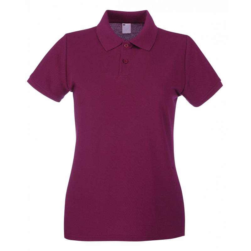 Poloshirt, Figurbetont, Kurzärmlig Damen Bordeaux L von Universal Textiles