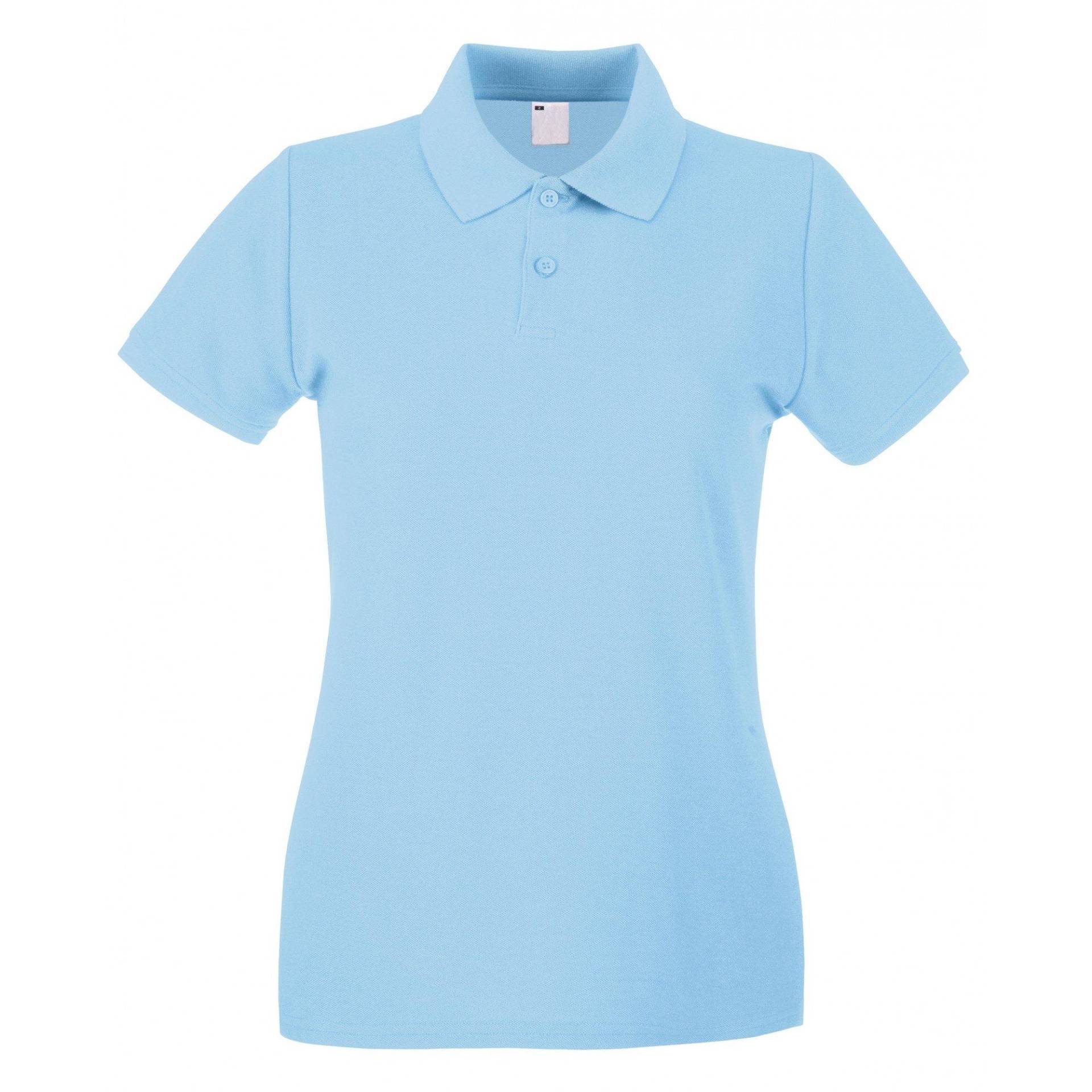 Poloshirt, Figurbetont, Kurzärmlig Damen Hellblau XL von Universal Textiles