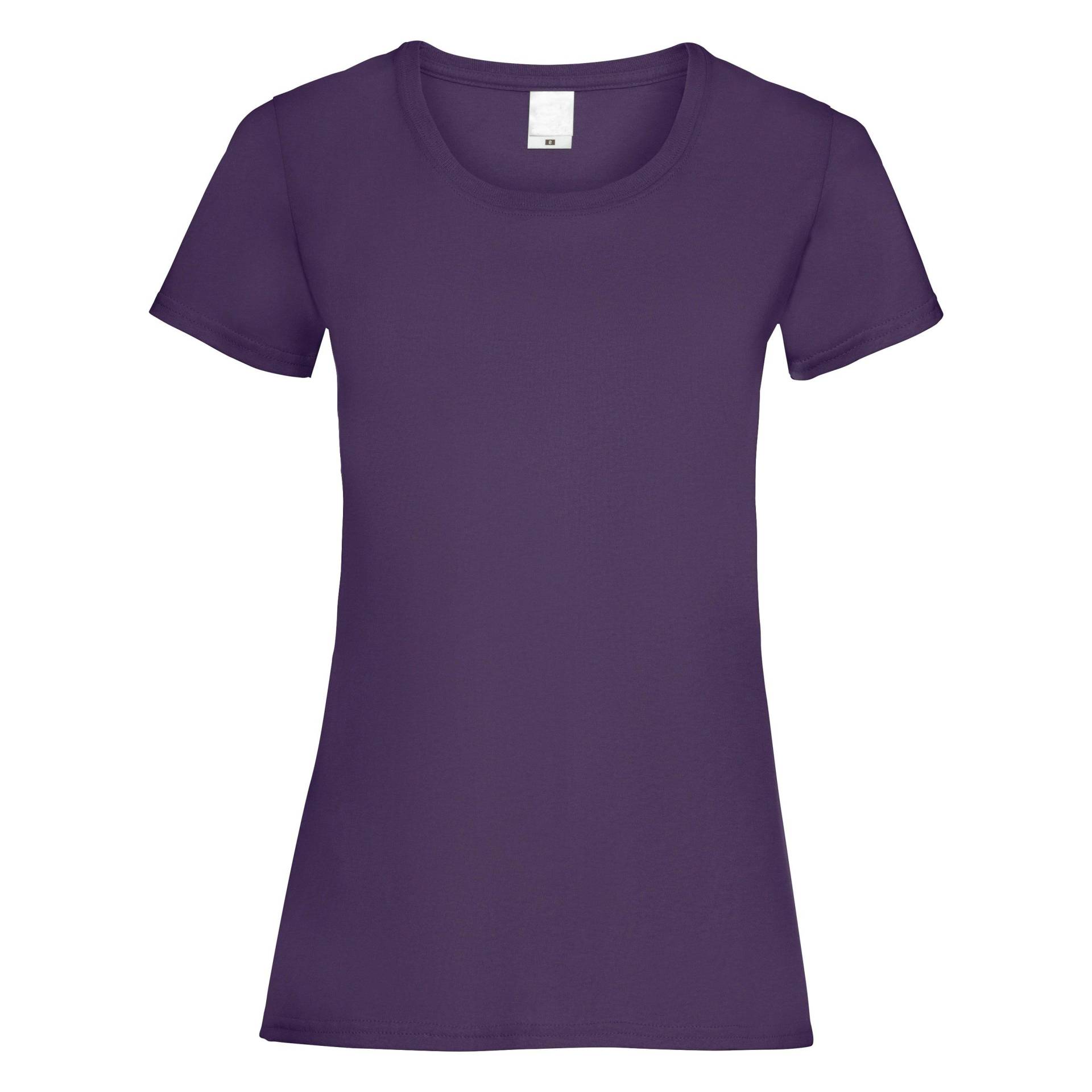 Value Fitted Kurzarm Freizeit Tshirt Damen Violett XS von Universal Textiles