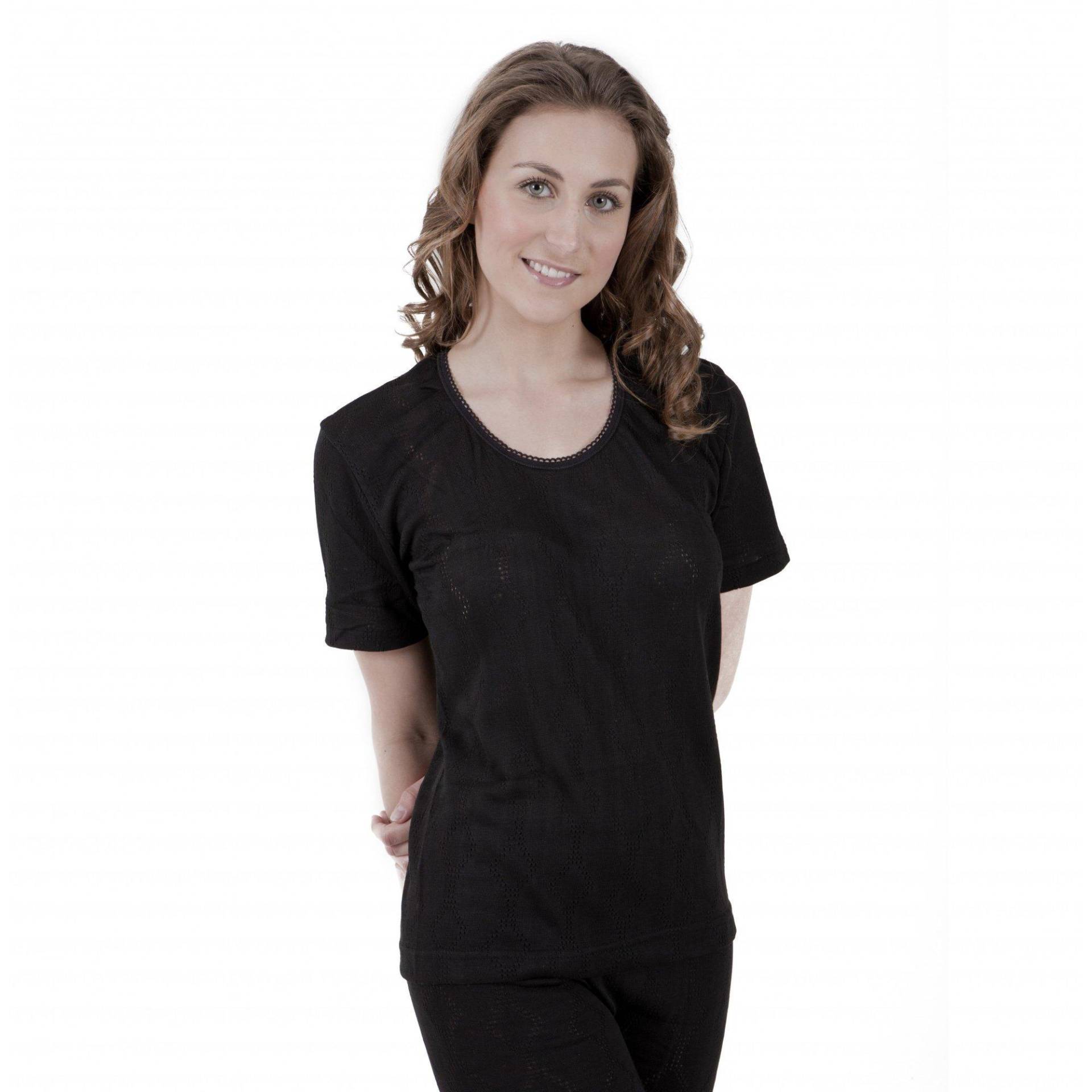 Thermounterwäsche, Kurzärmliges Tshirt (hergestellt In Großbritannien) Damen Schwarz 36 von Universal Textiles