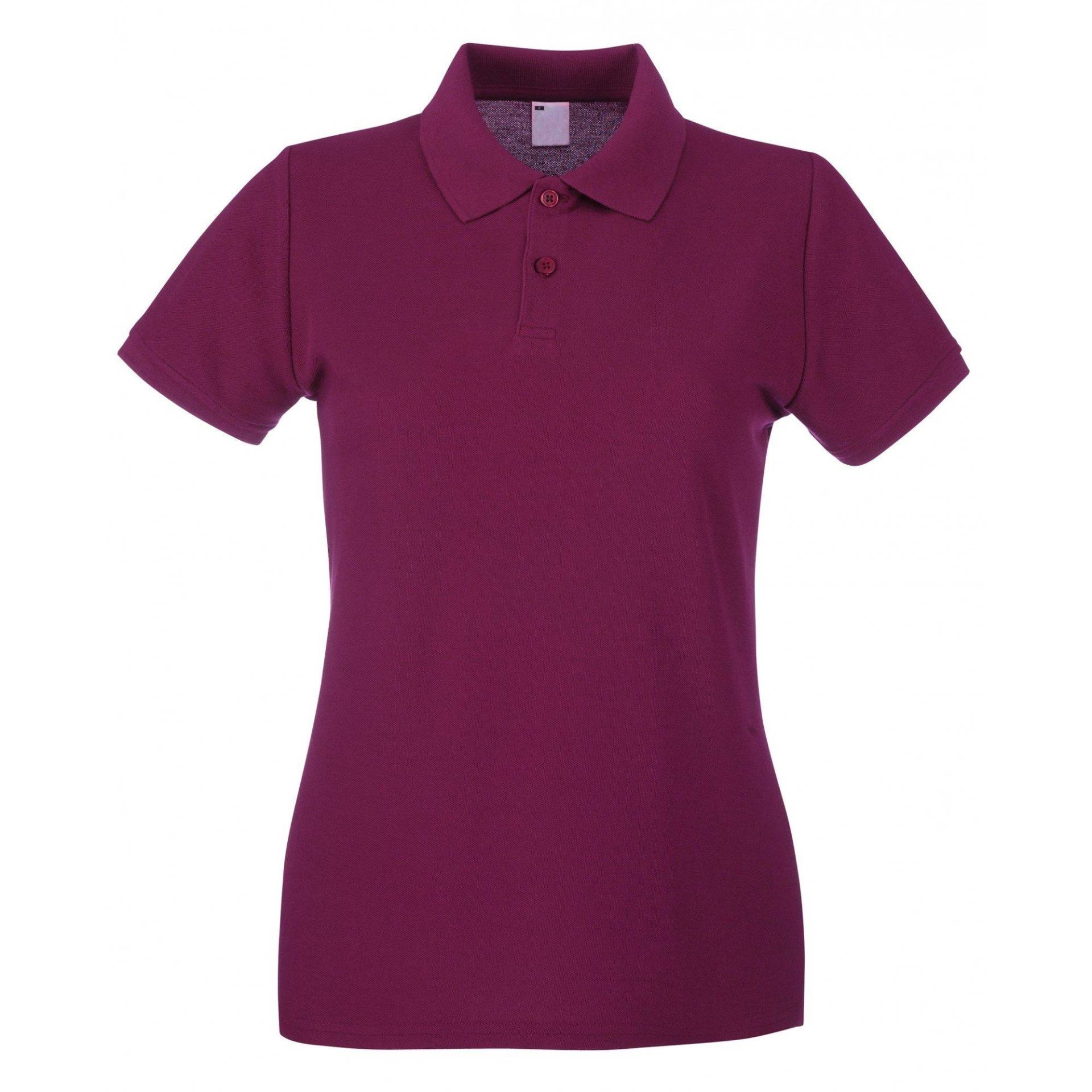 Poloshirt, Figurbetont, Kurzärmlig Damen Bordeaux M von Universal Textiles