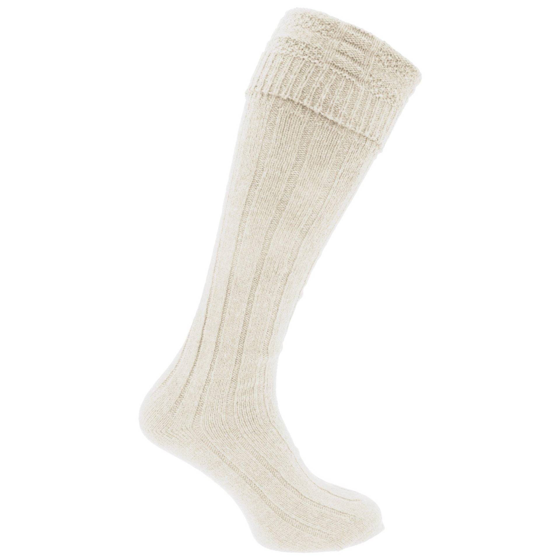 Scottish Highland Wear Kniestrümpfe Mit Wollanteil, 1 Paar Herren Creme 39-43 von Universal Textiles