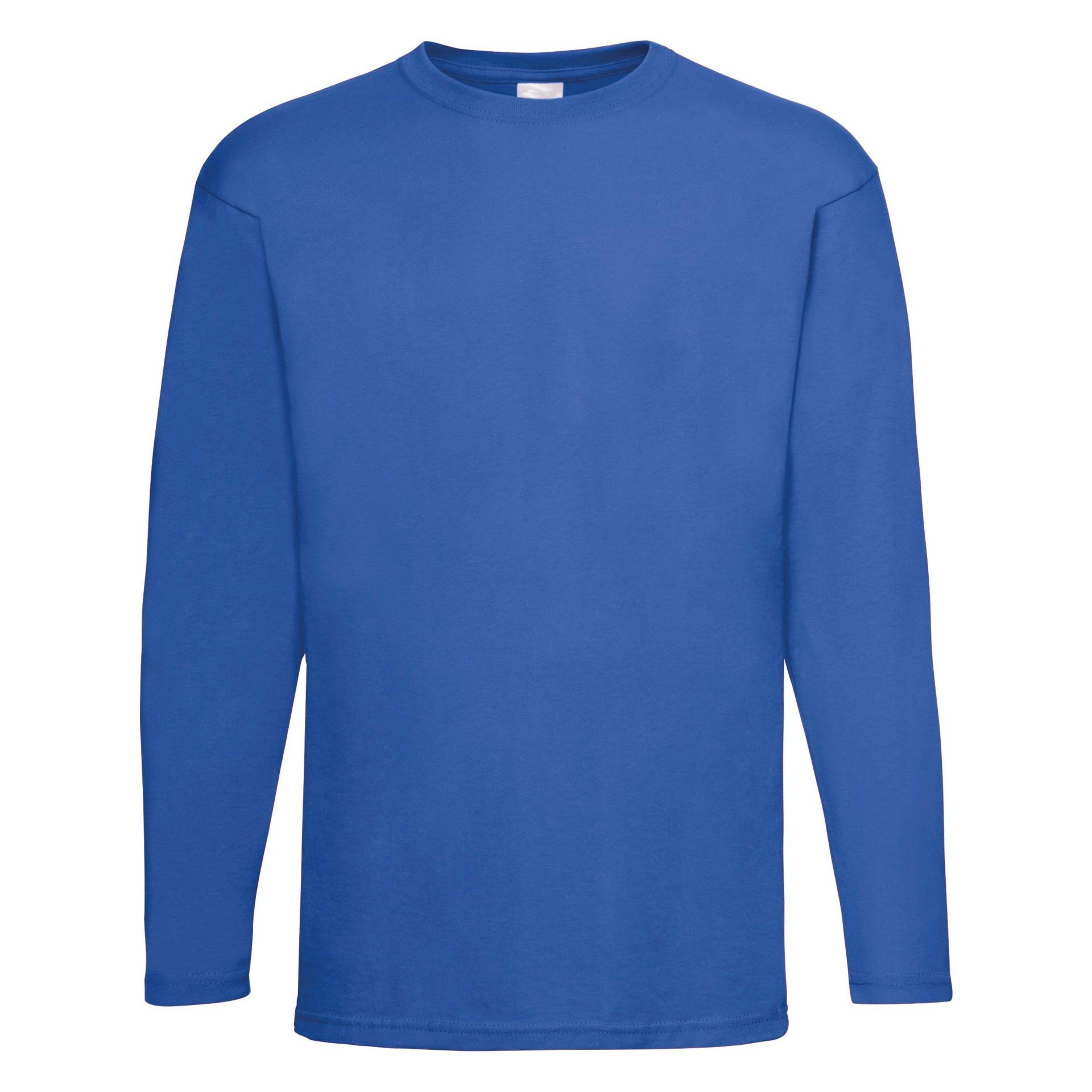 Value Langarm Freizeit Tshirt Herren Blau S von Universal Textiles
