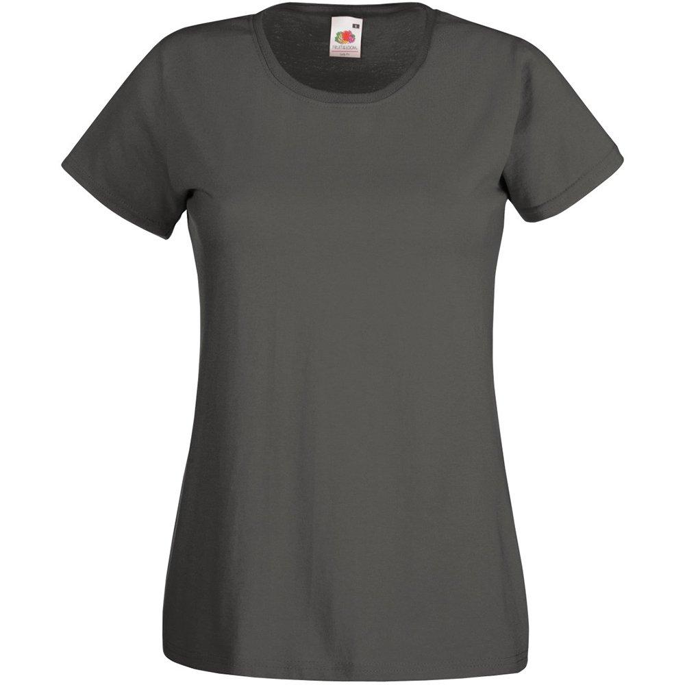 Value Fitted Kurzarm Freizeit Tshirt Damen Grau S von Universal Textiles