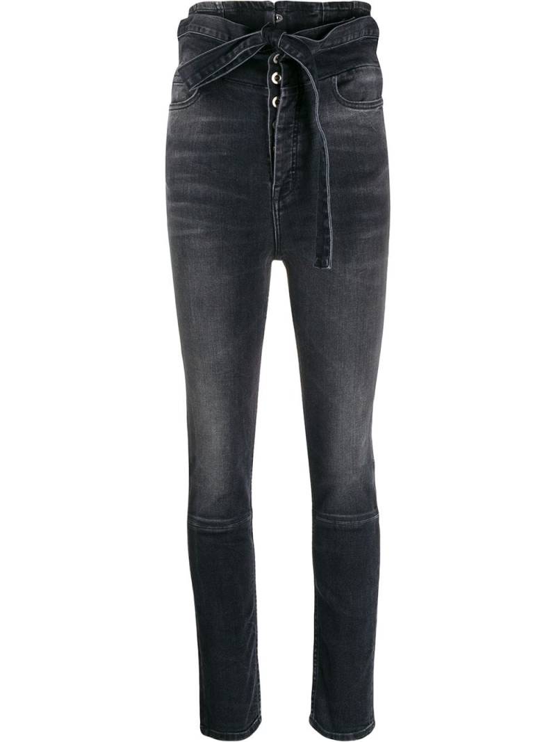 UNRAVEL PROJECT high-waist skinny jeans - Black von UNRAVEL PROJECT