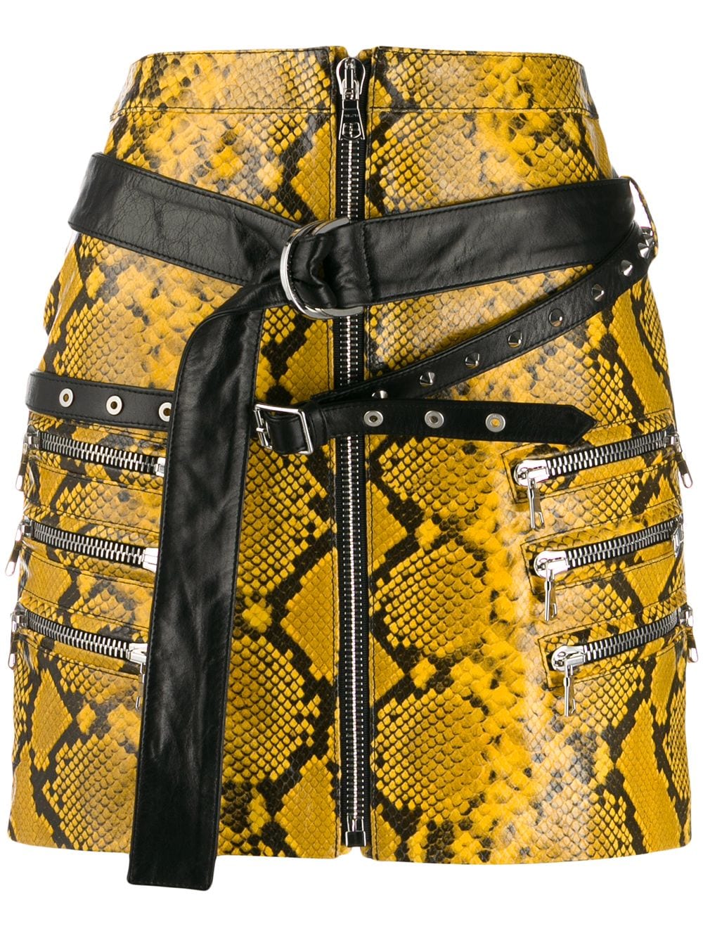 UNRAVEL PROJECT snake-effect mini skirt - Yellow von UNRAVEL PROJECT