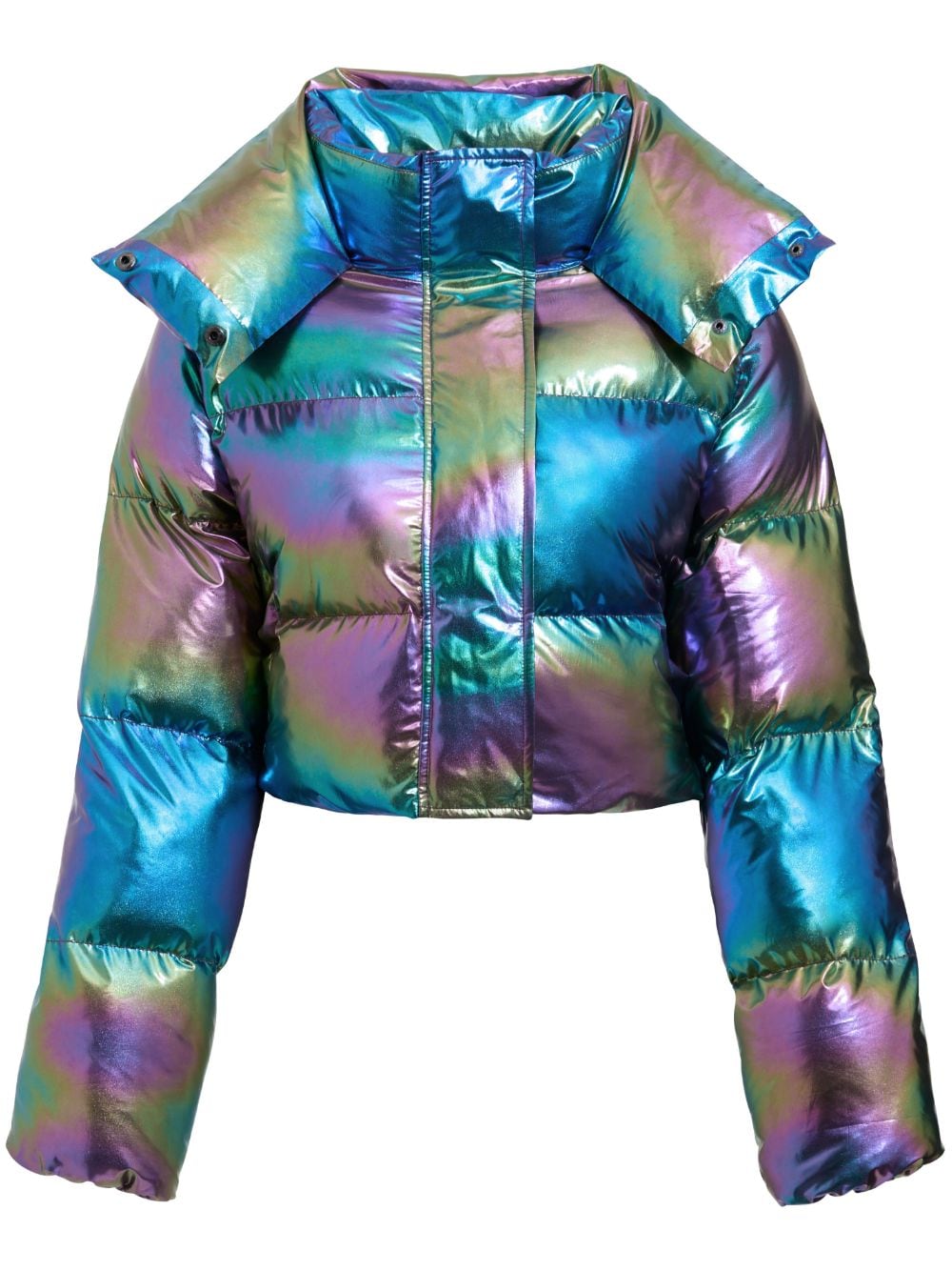 Unreal Fur Fractals holographic-effect padded jacket - Blue von Unreal Fur