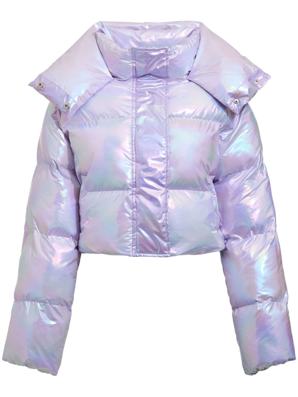 Unreal Fur Fractals holographic-effect padded jacket - Purple von Unreal Fur