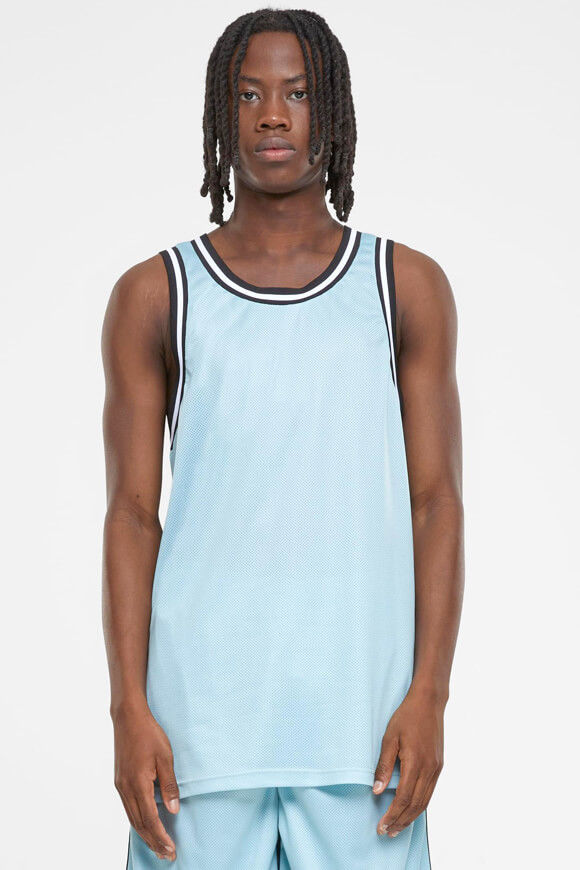 Urban Classics Oversize Meshtop | Oceanblue + Black + White | Herren  | M von Urban Classics