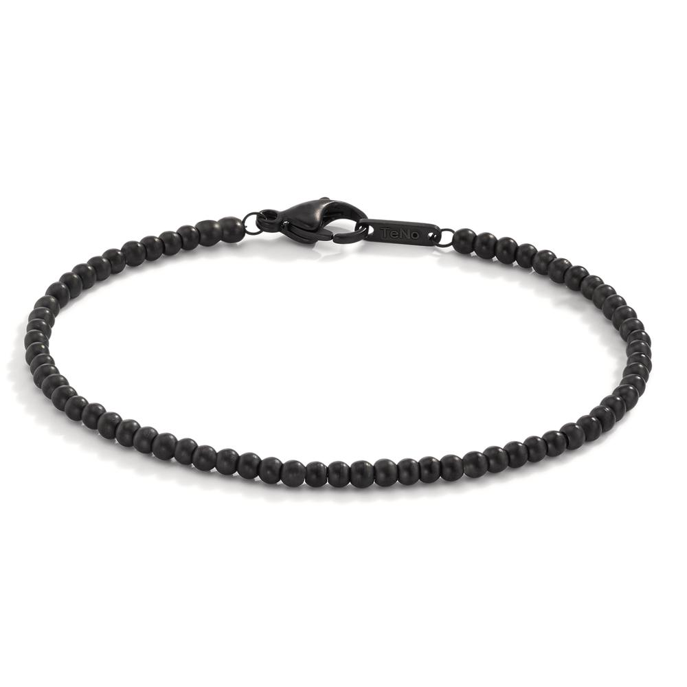 TeNo Herren Armband Adonic aus schwarzen Edelstahlkugeln Ø3mm sandmatt, 19cm von TeNo