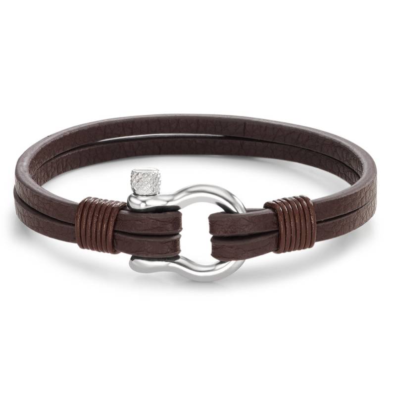 URECH Herren Armband Leder, Edelstahl 21 cm von URECH