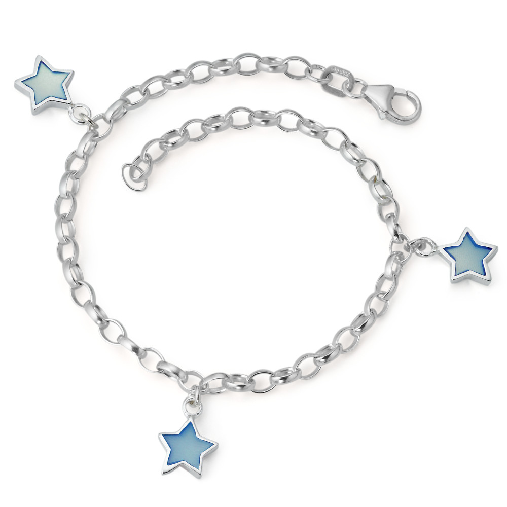 URECH Mädchen Armband Silber Perlmutt Stern 18 cm Ø7.5 mm von URECH