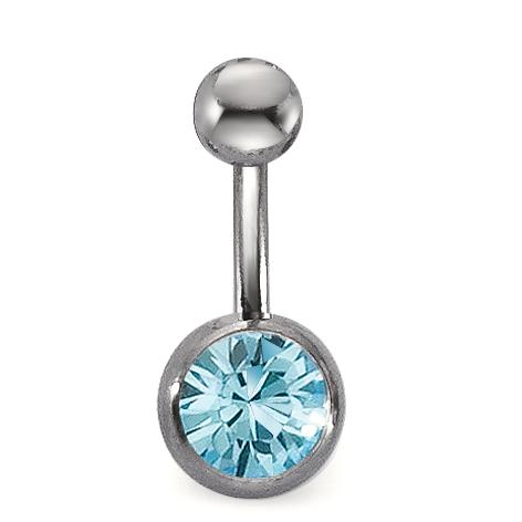 URECH Damen Bauchpiercing Titan Kristall aqua von URECH