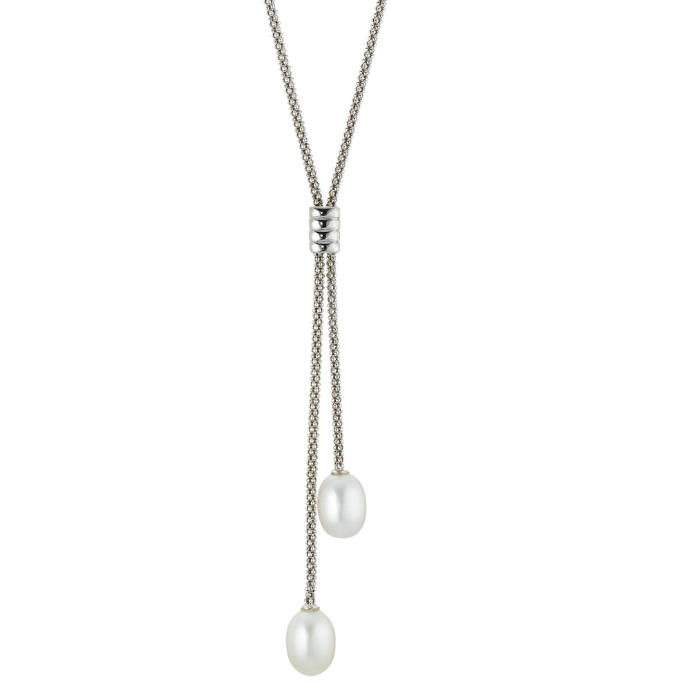 URECH Damen Collier  Kette Silber mit Perlen, 45 cm von URECH