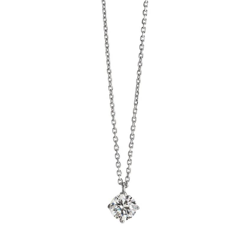 URECH Damen Collier Silber Zirkonia rhodiniert 40-42 cm verstellbar Ø6 mm von URECH