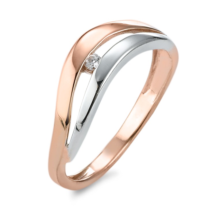 URECH Damen Fingerring 375/9 K Weissgold, 375/9 K Rosegold Zirkonia von URECH