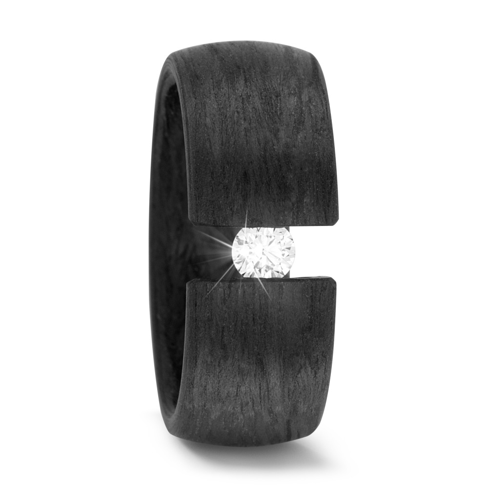 TitanFactory Damen Fingerring Carbon Diamant 0.15 ct, w-si von TitanFactory