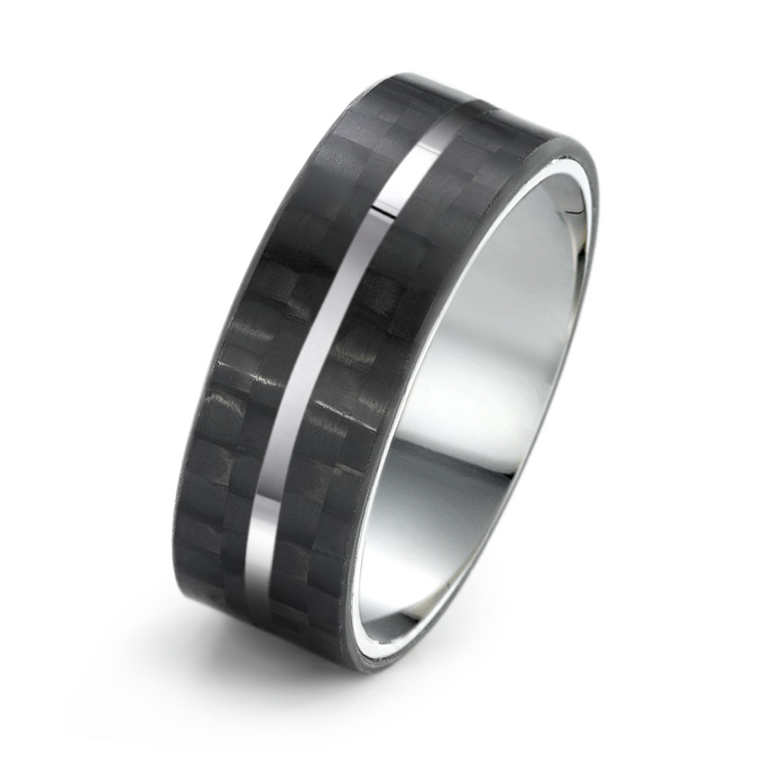 URECH Herren Fingerring Edelstahl, Carbon von URECH