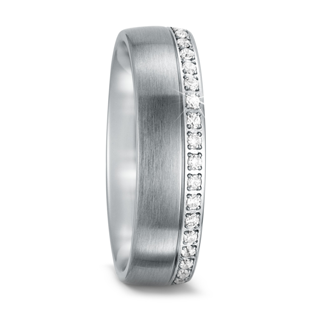 URECH Damen Partnerring Edelstahl Zirkonia von URECH