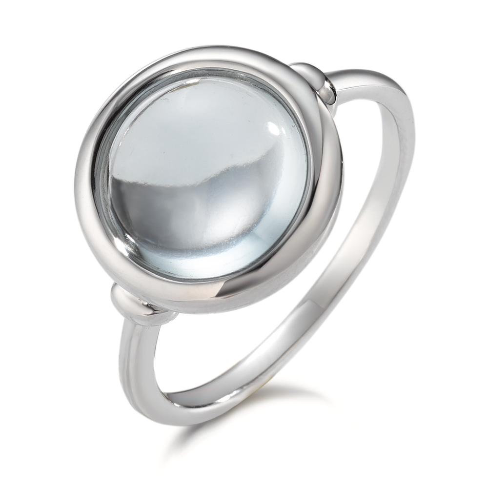 URECH Damen Fingerring Silber Quarz aqua rhodiniert Ø13 mm von URECH