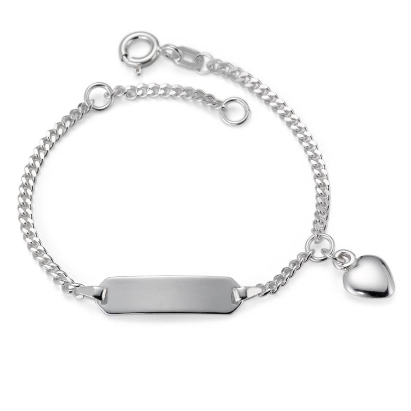 URECH Kinder Gravurarmband Silber Herz 12-14 cm verstellbar von URECH