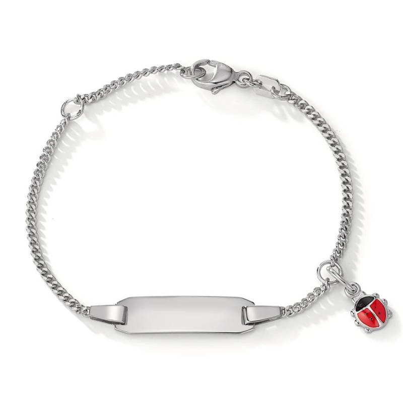 URECH Kinder Gravurarmband Silber rhodiniert Marienkäfer 12-14 cm verstellbar von URECH