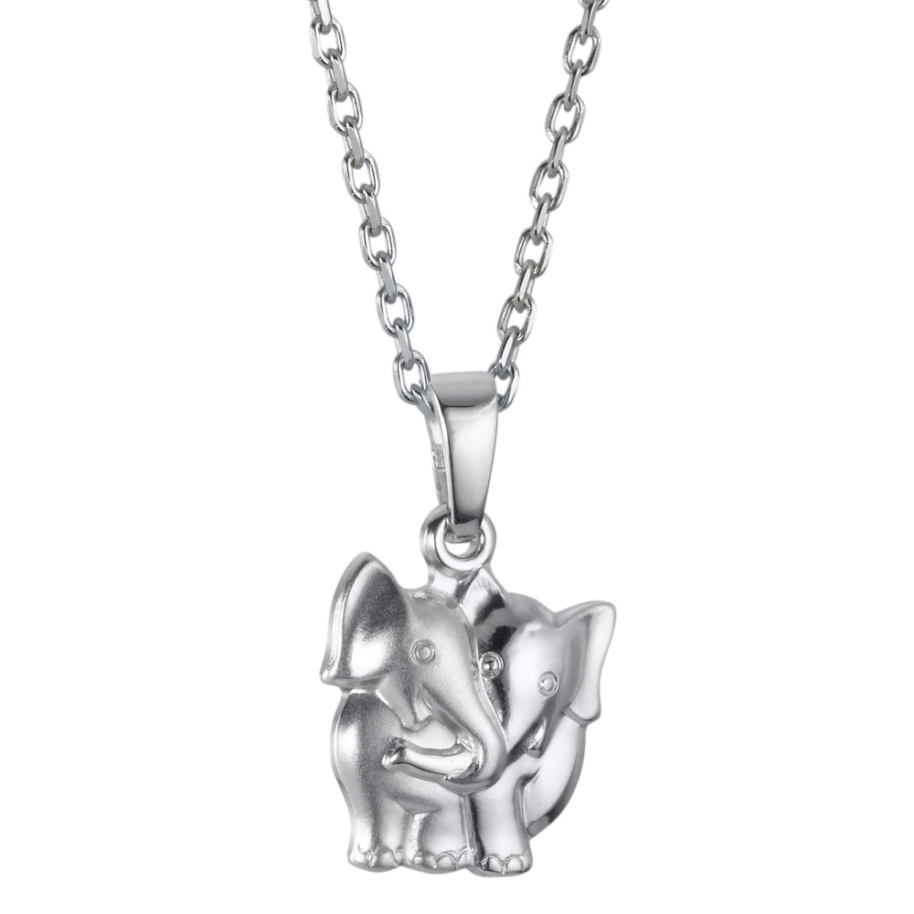 URECH Mädchen Halskette mit Anhänger Silber rhodiniert Elefant 36-38 cm verstellbar von URECH