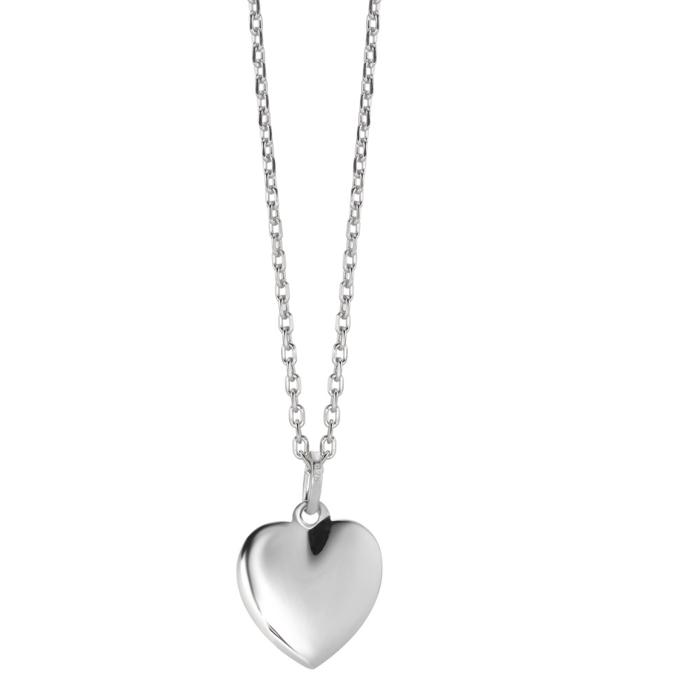 URECH Damen Halskette mit Anhänger Silber rhodiniert Herz 40-42 cm verstellbar Ø12 mm von URECH