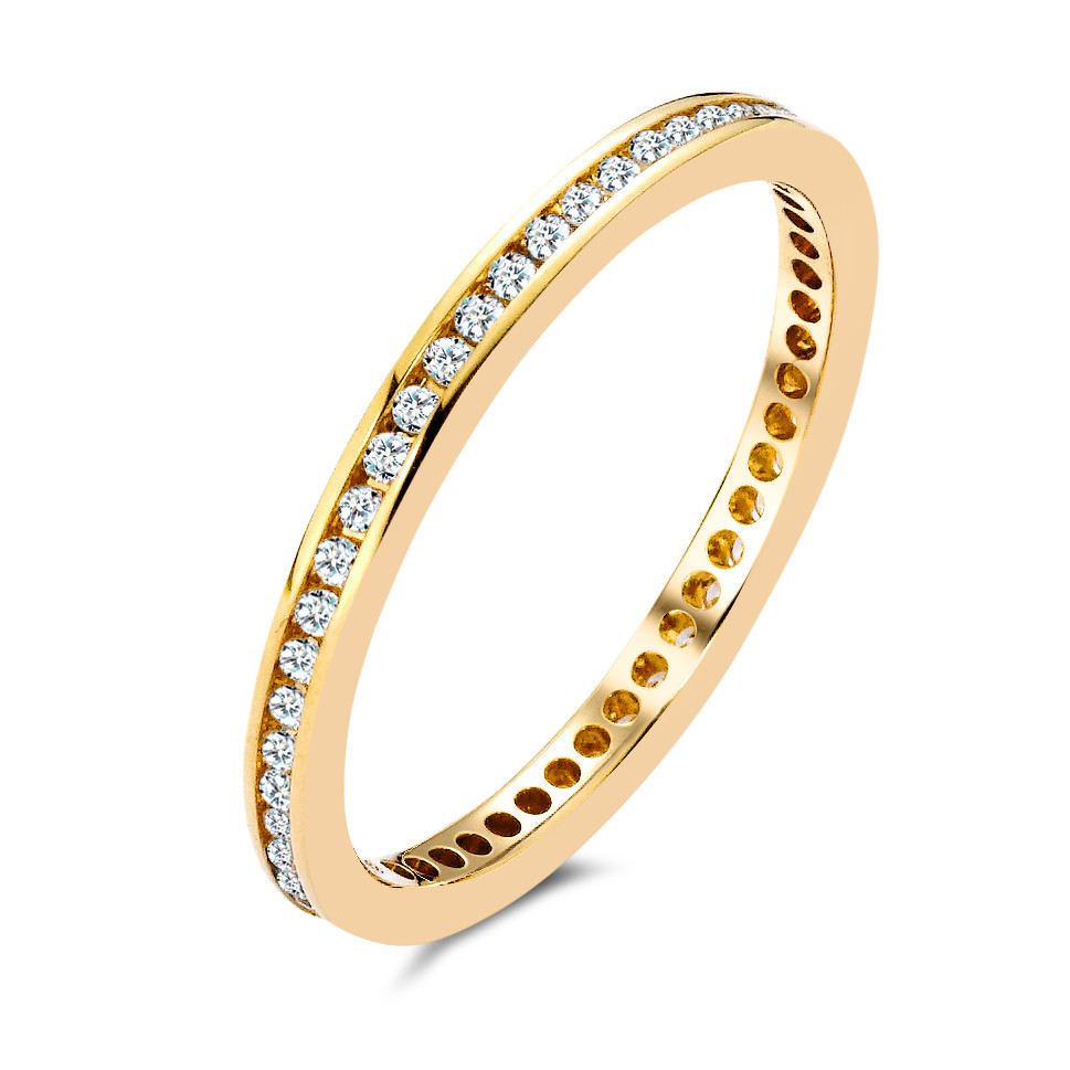 URECH Damen Memory Ring 750/18 K Gelbgold Diamant 0.25 ct, 50 Steine, w-si von URECH