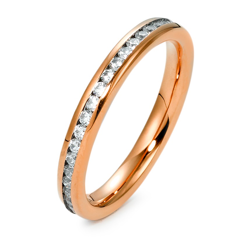 URECH Damen Memory Ring Edelstahl Zirkonia rosé IP beschichtet von URECH