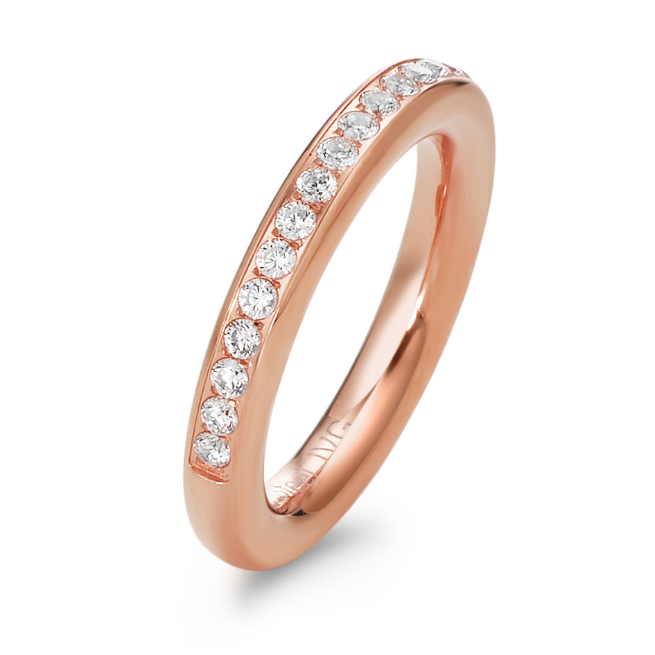 URECH Damen Memory Ring Edelstahl Zirkonia 23 Steine rosé IP beschichtet von URECH