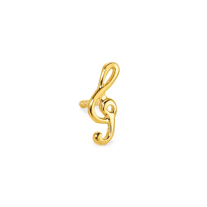 URECH Herren Ohrstecker 1 Stk 375/9 K Gelbgold Musik von URECH