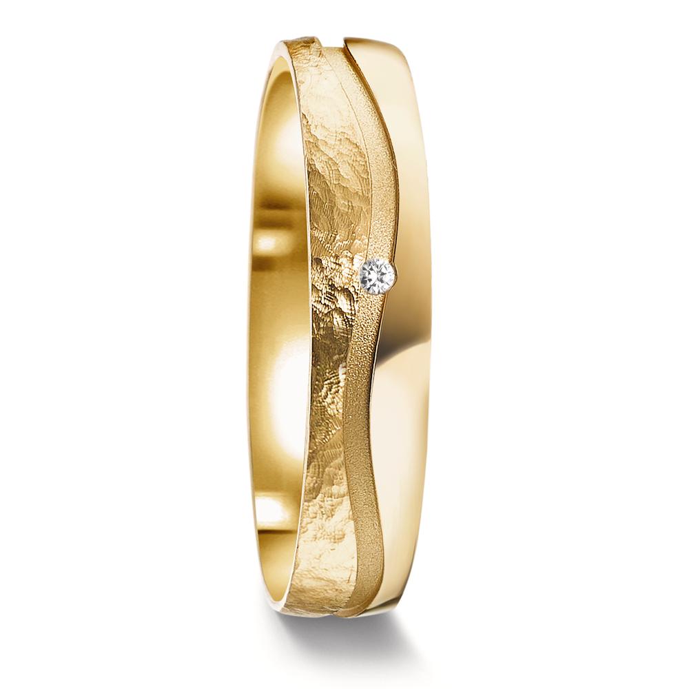 URECH Damen Partnerring 750/18 K Gelbgold Diamant 0.01 ct, w-si von URECH