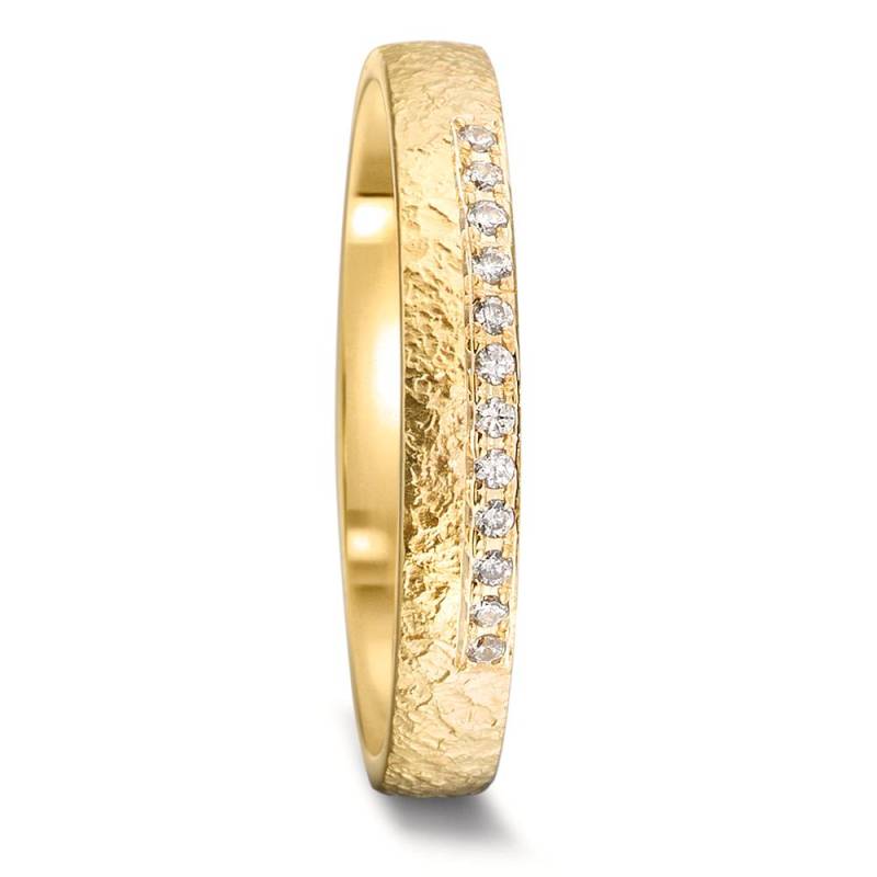 URECH Damen Partnerring 750/18 K Gelbgold Diamant 0.06 ct, 12 Steine, tw-vsi von URECH