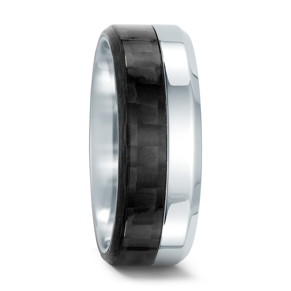 URECH Herren Fingerring Edelstahl, Carbon von URECH