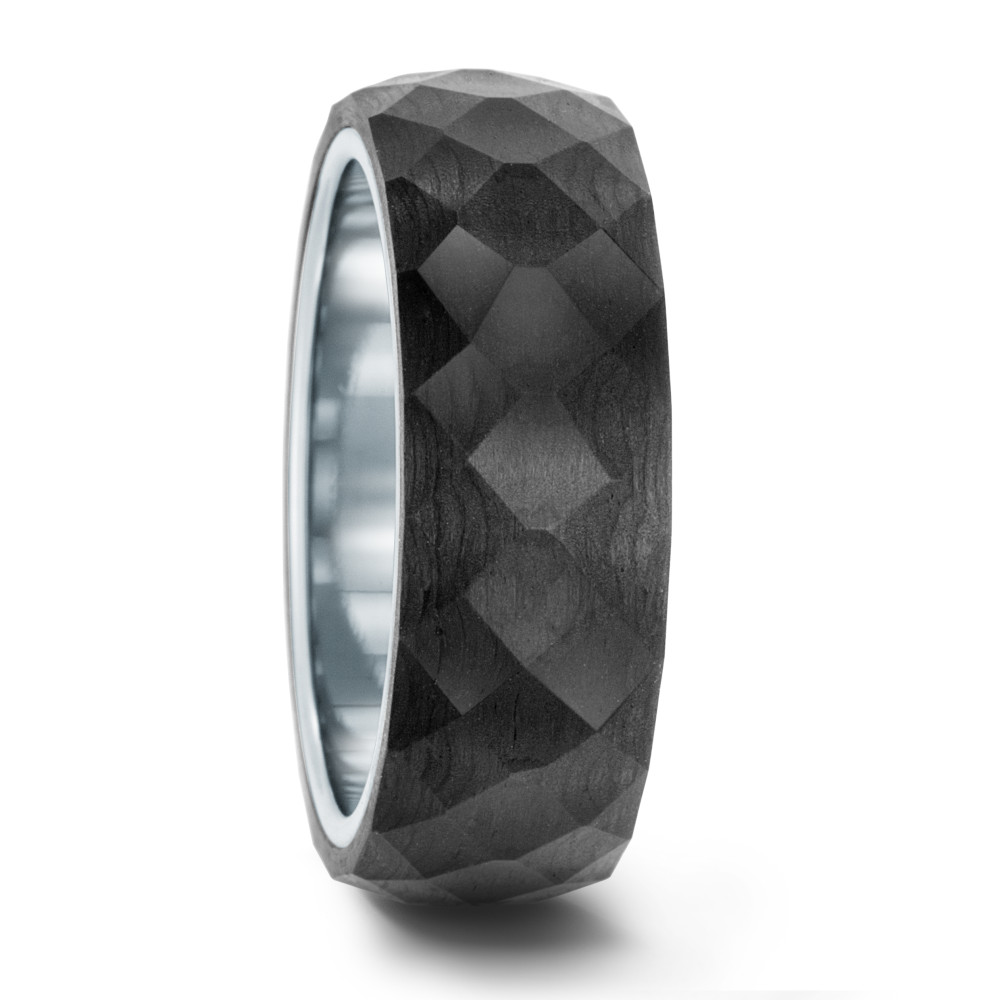 URECH Fingerring Edelstahl, Carbon von URECH