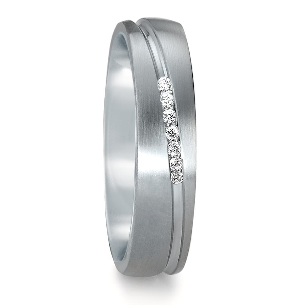 URECH Damen Partnerring Edelstahl Zirkonia von URECH