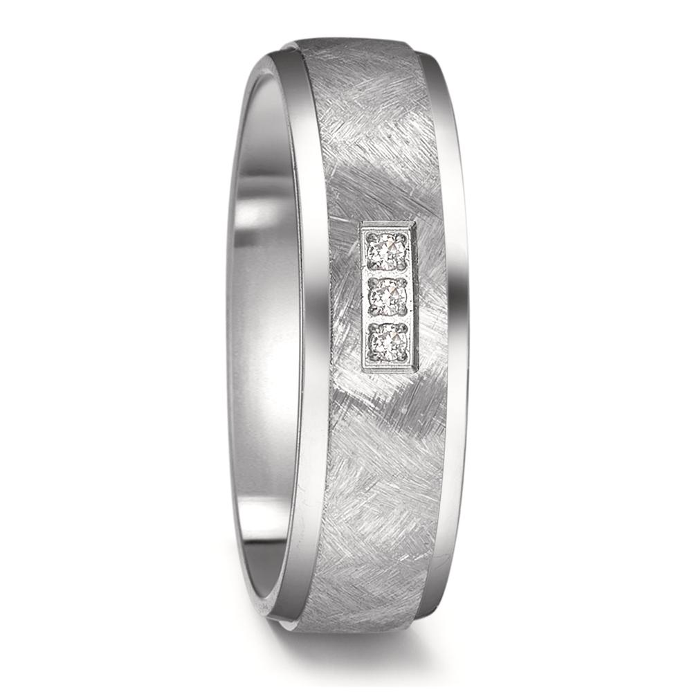 URECH Damen Partnerring Titan Zirkonia 3 Steine von URECH