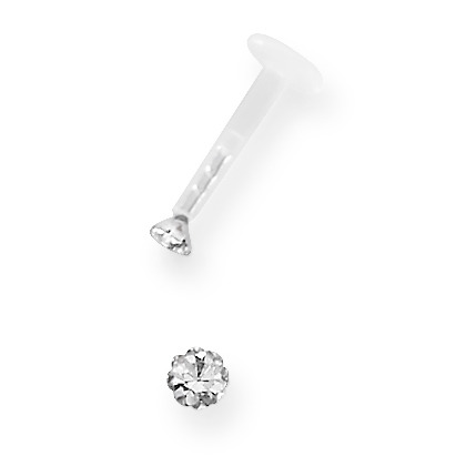 URECH Damen Piercing Edelstahl Kristall Ø4 mm von URECH