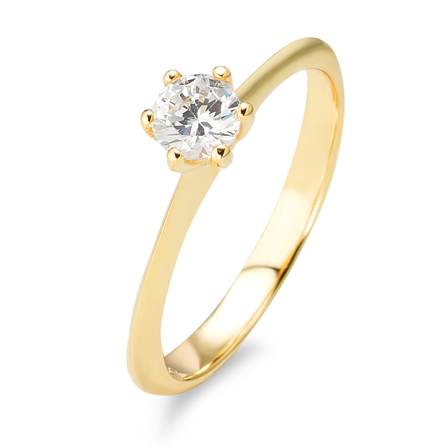 URECH Damen Solitär Ring 375/9 K Gelbgold Zirkonia Ø4.5 mm von URECH