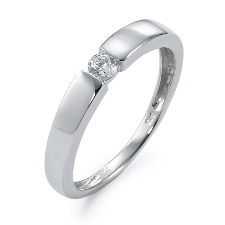 URECH Damen Solitär Ring 375/9 K Weissgold Zirkonia weiss von URECH