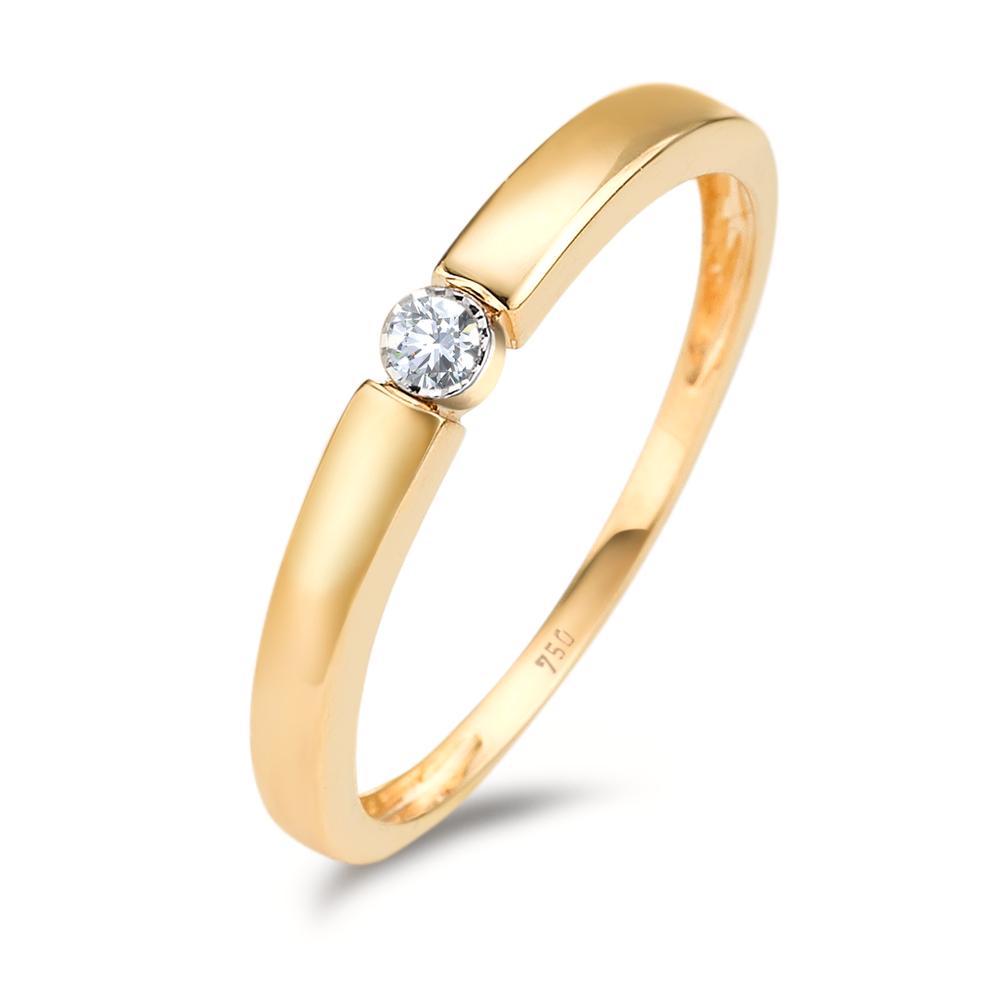 URECH Damen Solitär Ring 750/18 K Gelbgold Diamant 0.04 ct, w-pi2 von URECH