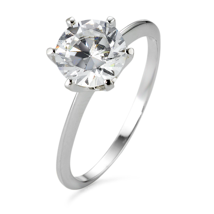 URECH Damen Solitär Ring 750/18 K Weissgold Zirkonia Ø7.5 mm von URECH