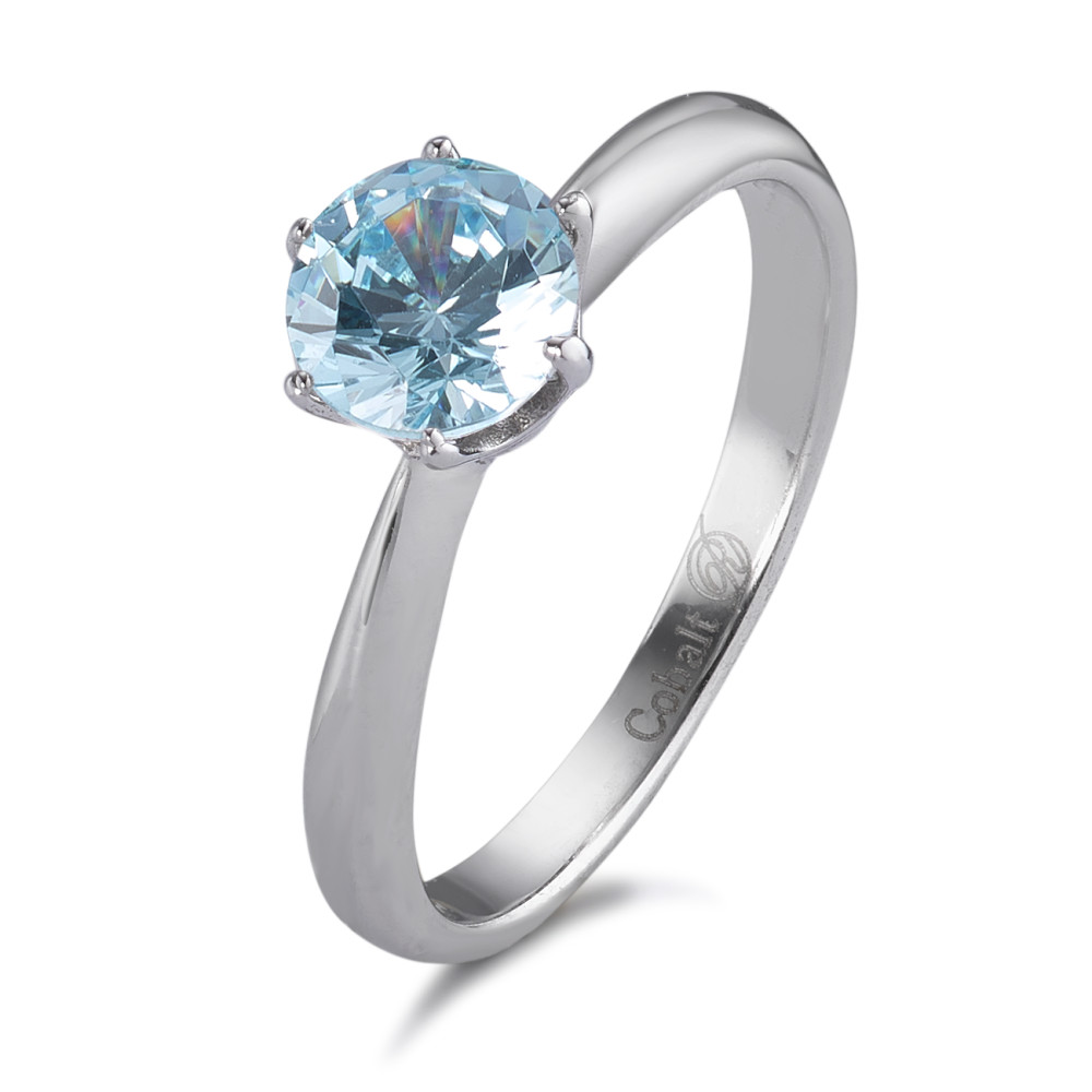 URECH Damen Solitär Ring Kobalt Zirkonia aqua von URECH