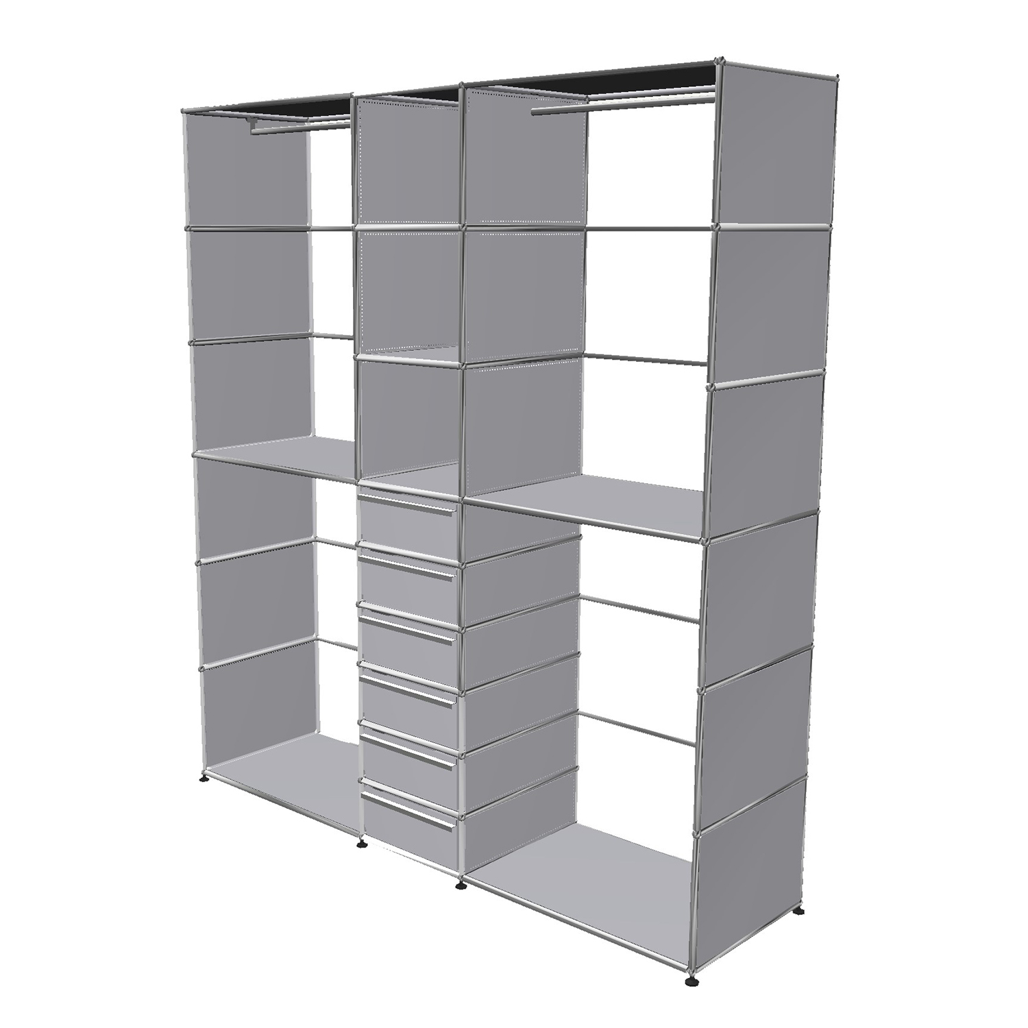 Haller Solutions Wardrobe #12 Garderobe, Farbe mattsilber von Usm