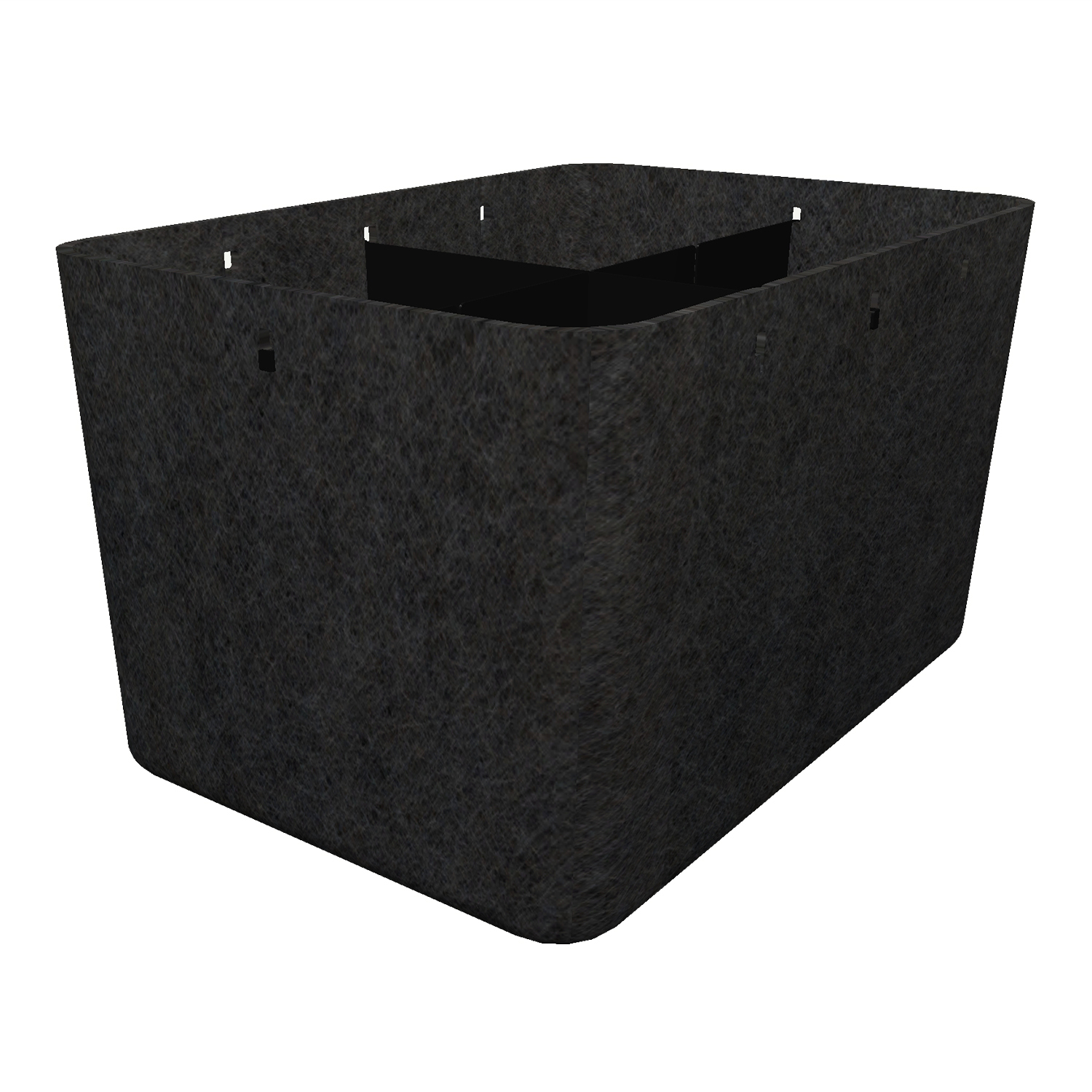 Inos Box hoch 250 Aufbewahrungsbox, Farbe (Inos) anthrazitgrau, Unterteilung 4 unterteilungen von Usm
