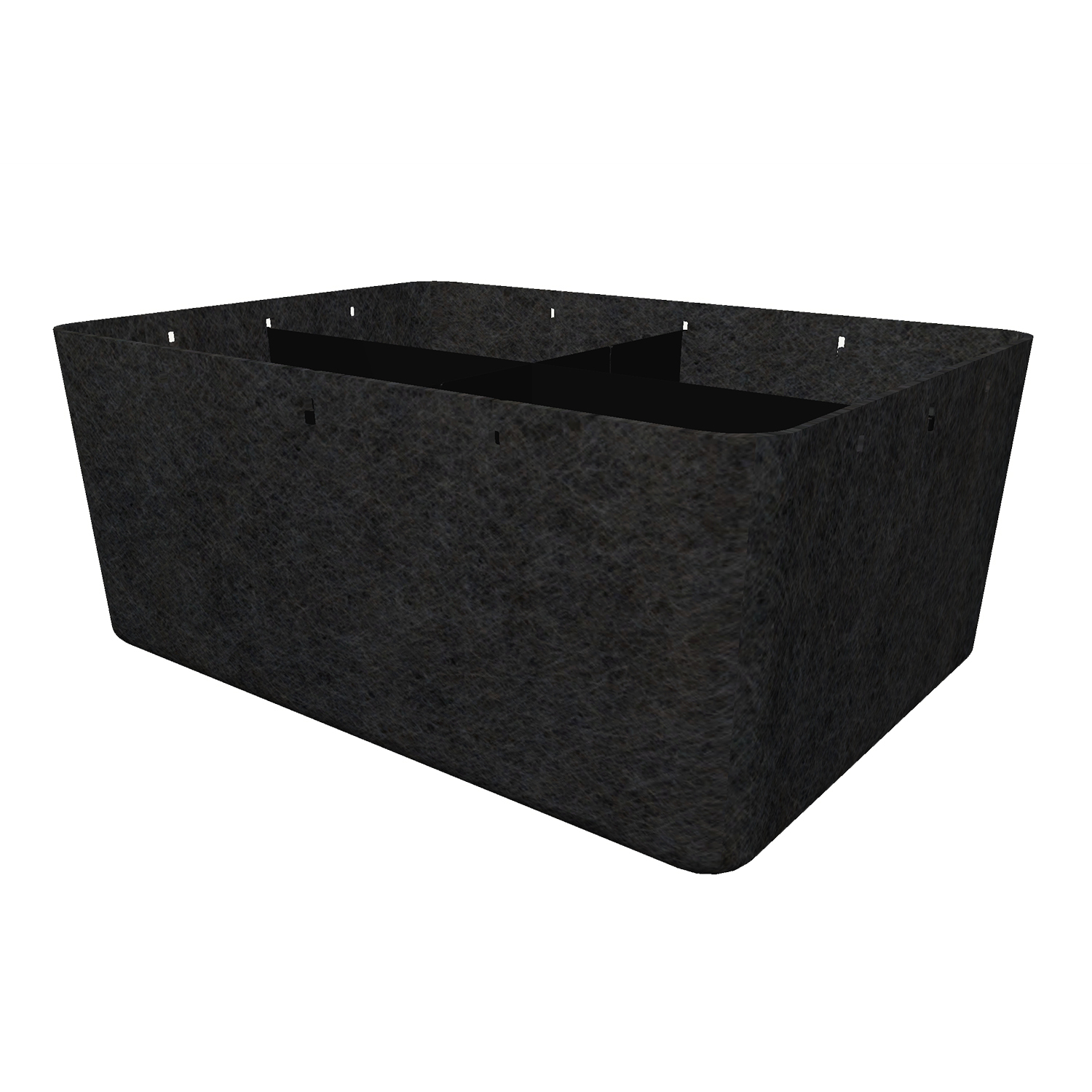 Inos Box hoch 500 Aufbewahrungsbox, Farbe (Inos) anthrazitgrau, Unterteilung 4 unterteilungen von Usm