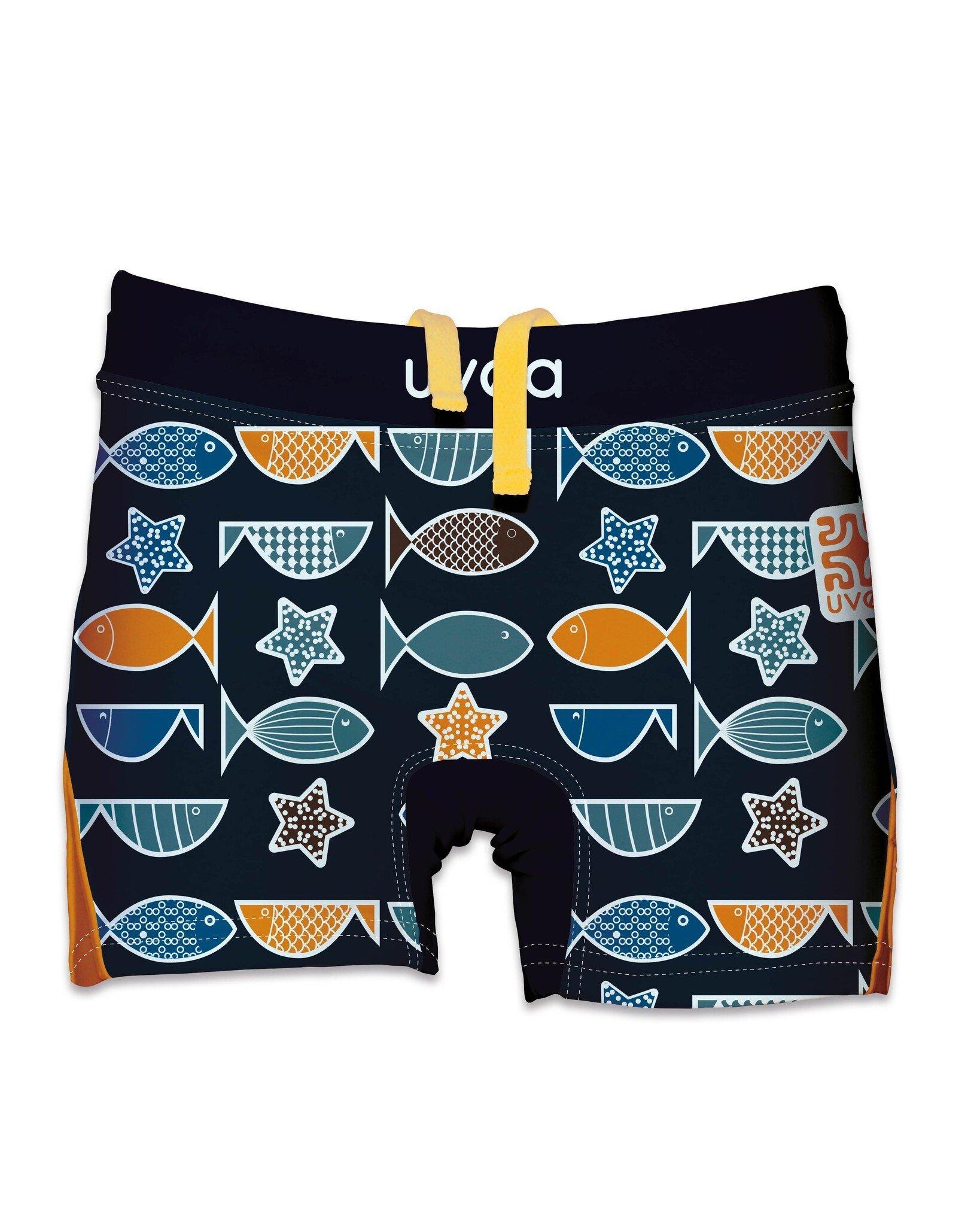 Kinder Upf 50+ Badehose Sydney Big Fish Navy Unisex Multicolor 92-98 von Uvea